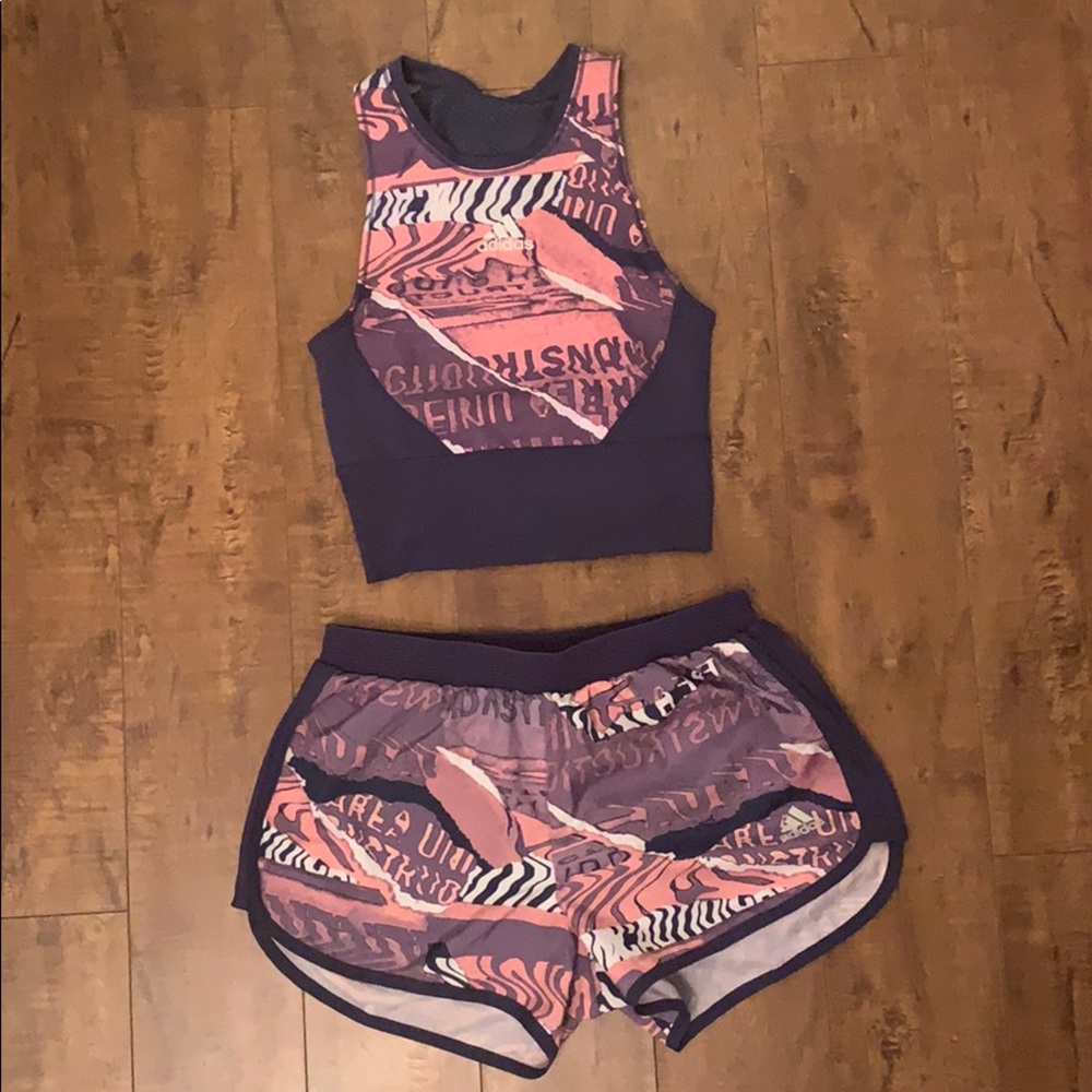 Matching Adidas Sports Bra & Short Set